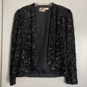 Black Vintage Sequins Jacket